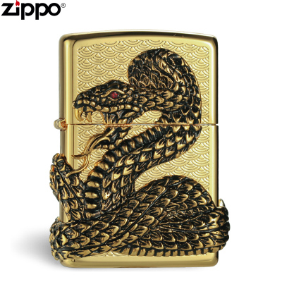 美国原装打火机ZIPPO正版四面环绕蛇神防风zppo专柜正品