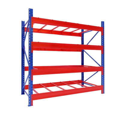 臻远 ZY4121511重型货架仓储高位货架单层称重1000kg 蓝橘色主架4层