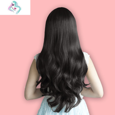 假发女浪长卷发仿真烫发斜齐刘海全头套圆脸方脸女光头戴假发你那么美浅棕色（斜刘海）