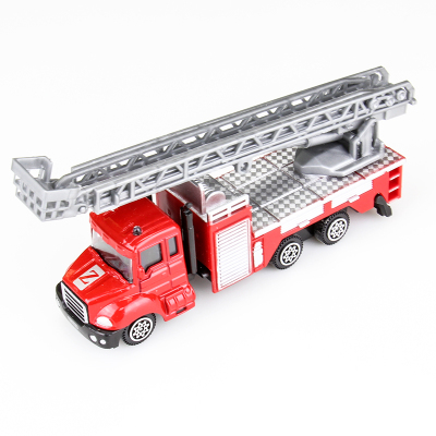 北国e家(TheNorthehome)仿真合金车模儿童玩具1:64小汽车工程车合金车模型消防云梯车（红）