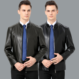 2025海宁正品春秋装新款皮夹克外套潮海宁真皮皮衣男外套短款皮衣男真皮皮夹克海宁绵羊皮真皮男装立领男士皮外套修身潮