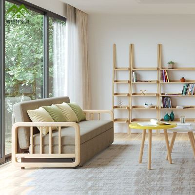 可折叠沙发床两用客厅小户型多功能北欧实木布艺伸缩1.8米双人1.5