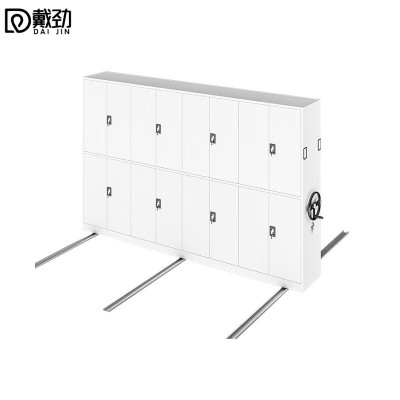 戴劲手动密集架钢制移动柜档案柜轨道手摇式密集资料柜一列四组每立方单价