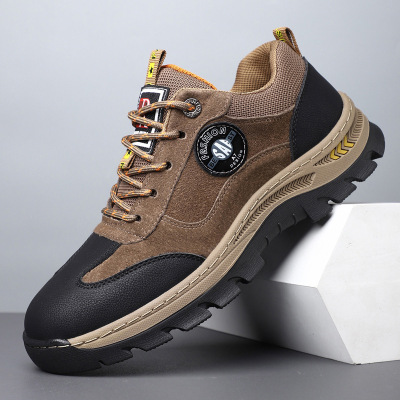 真皮登山鞋男春夏低帮新款防滑耐磨轻便透气户外爬山鞋专业徒步鞋
