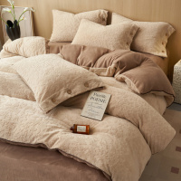 冬天A类花牛奶绒床上四件套加厚被罩宿舍床单人三件套床笠床品4