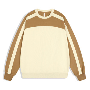 新款卫衣男春秋季撞色拼接宽松休闲打底韩版潮流套头圆领上衣