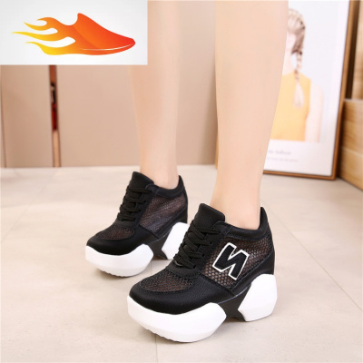 女鞋黑色运动鞋内增高