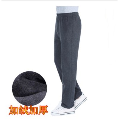 HLCOMAN棉运动裤男秋冬季中老年宽松休闲裤老人松紧腰加绒棉裤爸爸长裤棉裤