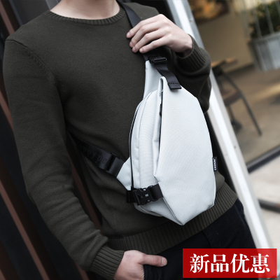 新款胸包男韩版潮多功能帆布腰包男士单肩斜挎包牛津布学生小背包