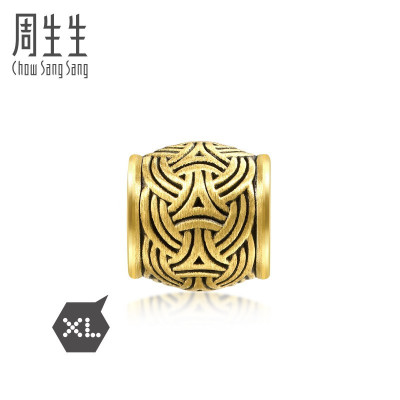 周生生(CHOWSANGSANG)黄金足金Charme串珠酷黑系列维京编结XL转运珠92303C定价默认尺寸
