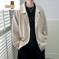 YANXU绒外套男青少年学生宽松时尚潮流百搭夹克港风ins上衣