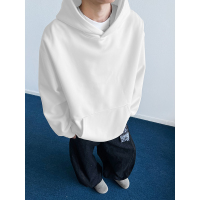 卫衣男美式潮牌连帽卫衣男春秋季新款宽松纯色帽衫情侣款多色外套