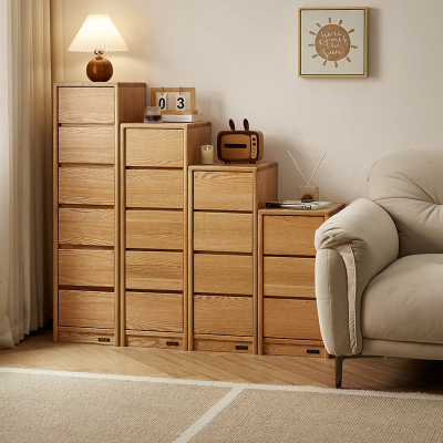 全友家居实木斗柜组合卧室床头柜客厅沙发边柜窄缝收纳多用柜子