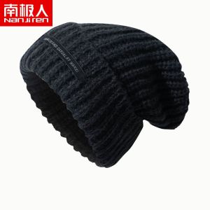 宽松大版毛线帽子女秋冬季日系粗毛线针织帽堆堆帽