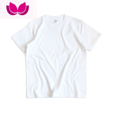 七斓加固小领口白色纯色打底衫圆领短袖男女宽松厚实T恤