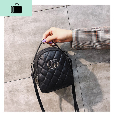 网红小黑包包女2020新款百搭菱格手提包软皮质感单肩包三层斜挎包NEW LAKE女斜挎包