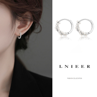 999纯银珍珠耳圈女小众设计养耳洞耳扣2025新款耳环圆圈百搭耳钉送女朋友老婆情人节七夕生日礼物