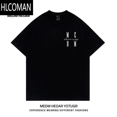 HLCOMANDM HEOAR国潮短袖男女款刺绣夏季305克t恤 王鹤棣同款