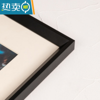敬平胡桃色大相框挂墙实木画框装裱A3A4纸油画4k8k八开24寸16木质框架 黑色 32寸[60*80厘米]挂墙
