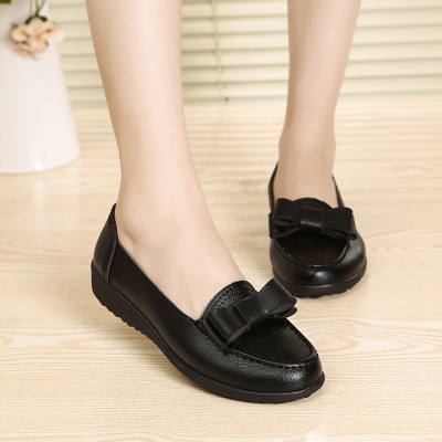 奔典品牌秋冬新款中年妈妈鞋软底女中老年休闲鞋奶奶鞋平底工作鞋浅口单鞋