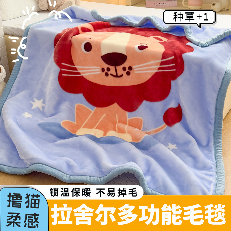 拉舍尔毛毯冬季加厚盖毯加绒午睡毯办公室学生宿舍珊瑚绒沙发毯子