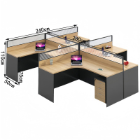 悦兴诚员工桌四人+柜套