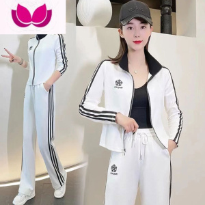 七斓休闲运动套装女2023秋季新款韩版时尚洋气减龄直筒阔腿裤套潮