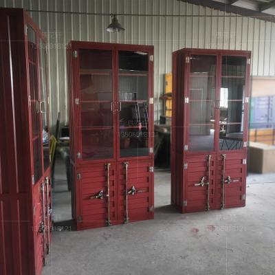 森美人集装箱书柜铁艺做旧工业风柜子储物柜置物柜复古展示柜收纳柜立柜