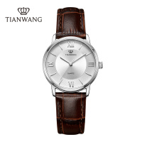 天王手表女士简约休闲皮带石英表新款正品时尚百搭气质腕表3702