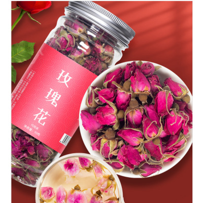 平阴玫瑰花茶50g罐装花草茶养生组合三角茶包保健茶饮冲饮云外飞仙道人茶细瓶玫瑰花50g