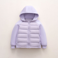 90白鸭绒新国标中小童拼接戴帽加厚保暖男女童儿童羽绒服