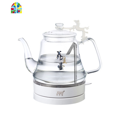 思奈尔玻璃电热烧水壶自动断电家用透明小型长嘴泡煮茶器专用快壶 FENGHOU 1.2L蓝光壶+4杯