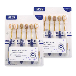 山姆超市同款牙刷宽头软毛密丝护龈6支装超细家庭男女士