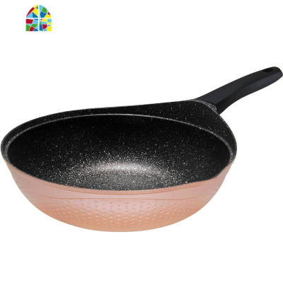 不粘锅炒锅大锅家用不沾炒菜平底锅具煤气灶适用电磁炉专用 FENGHOU 飘逸紫30cm无涂层不粘炒锅3件套