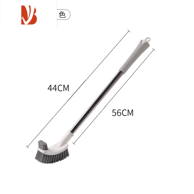 三维工匠硅胶马桶刷无死角不锈钢可挂清洗刷软毛卫生间清洁刷长柄厕所刷子方形灰色