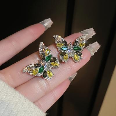 蝴蝶耳钉2024年新款925纯银针耳饰气质小众设计高级感耳坠女送女朋友老婆情人节七夕生日礼物