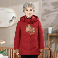 中老年妈妈装秋冬绒衫女新款半高领绣花毛衣针织打底衫_53