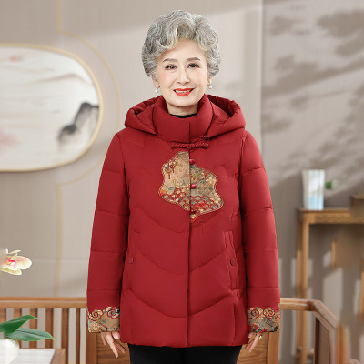 中老年妈妈装秋冬绒衫女新款半高领绣花毛衣针织打底衫_53