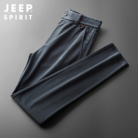 JEEP SPIRIT吉普秋冬新款灯芯绒长裤男休闲保暖裤子中腰直通加绒长裤子