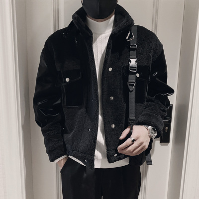 NEWLAKE冬季加绒加厚羔毛绒棉衣男韩版潮流情侣装外套网红潮牌棉服棉袄棉衣