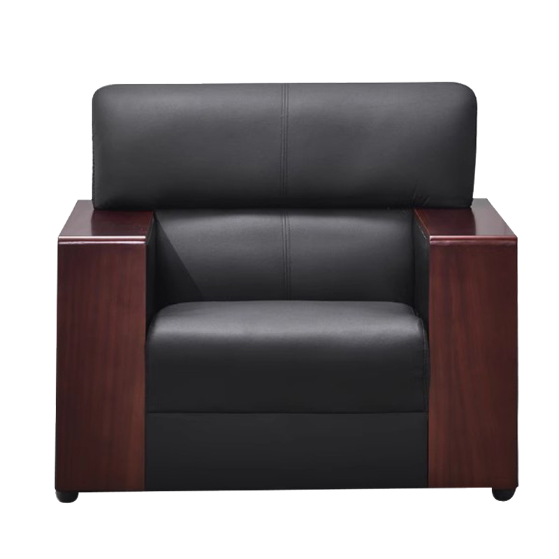 湘渭简约现代沙发办公室沙发商务接待会客二层牛皮单人位