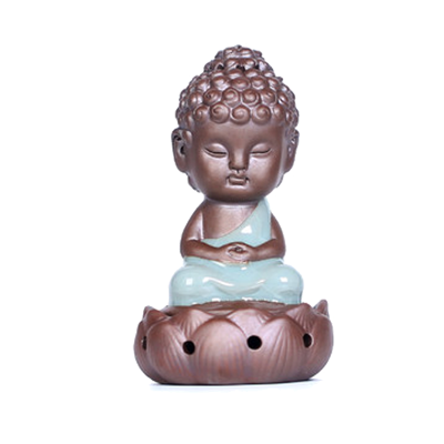 禅坐如来哥窑梅子青+檀香-哥窑汝窑沉香熏炉檀香炉摆件陶瓷香薰炉生活日用家居百货香薰用品香薰灯炉/器具