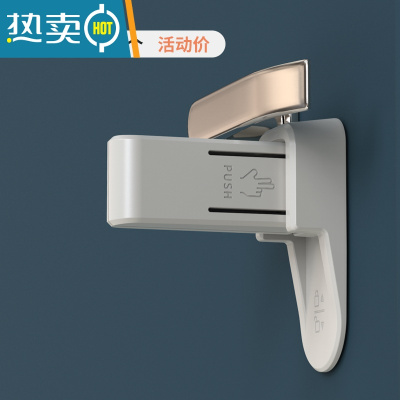 显彩儿童安全锁防宝宝开门器免打孔房门把手防开器防猫宠物开门锁扣 珐琅灰(2个)房门安全扣