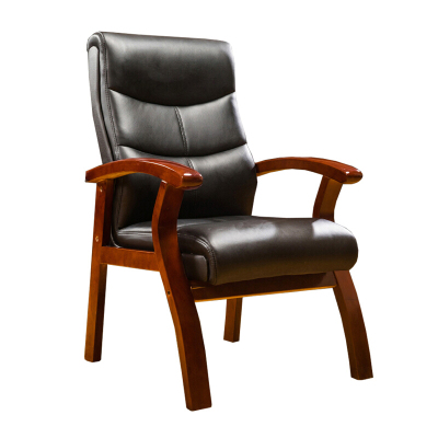 全简办公椅老板椅实木四角麻将椅会议椅黑色