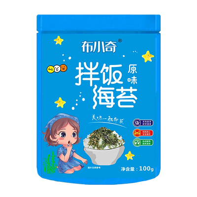 布小奇拌饭海苔原味100g/包宝宝爱吃深海紫菜健康美味原味100g