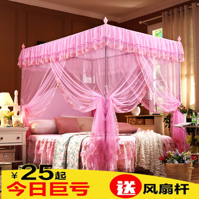 蚊帐1.5m1.8m床双人家用2.0米三开落地支架宫廷公主风加厚加密