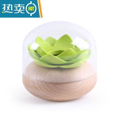 敬平牙签盒实木家用个性创意牙签筒餐厅客厅木质牙签罐简约棉签盒 原木色绿色