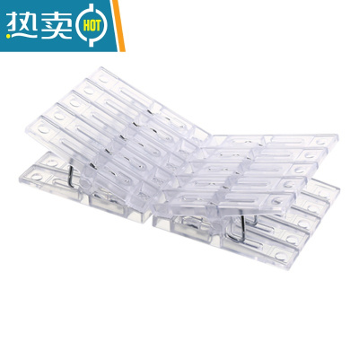 敬平塑料透明大号夹子衣服床单晾晒夹强力防风夹晒内衣袜子晾衣夹 小号透明夹子(10个装)