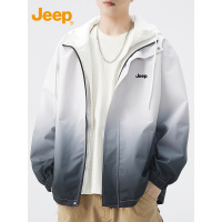 Jeep吉普假两件外套男士上衣秋季2025年新款渐变色工装冲锋夹克男