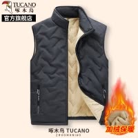 啄木鸟羊羔绒马甲男士冬季外套加绒加厚中年爸爸马夹保暖背心K